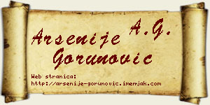 Arsenije Gorunović vizit kartica
